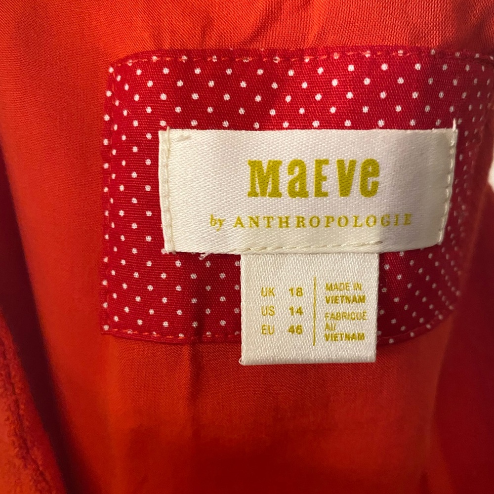 NWT Maeve by Anthropologie Red Bow-Tie Skirt - Picture 5 of 6